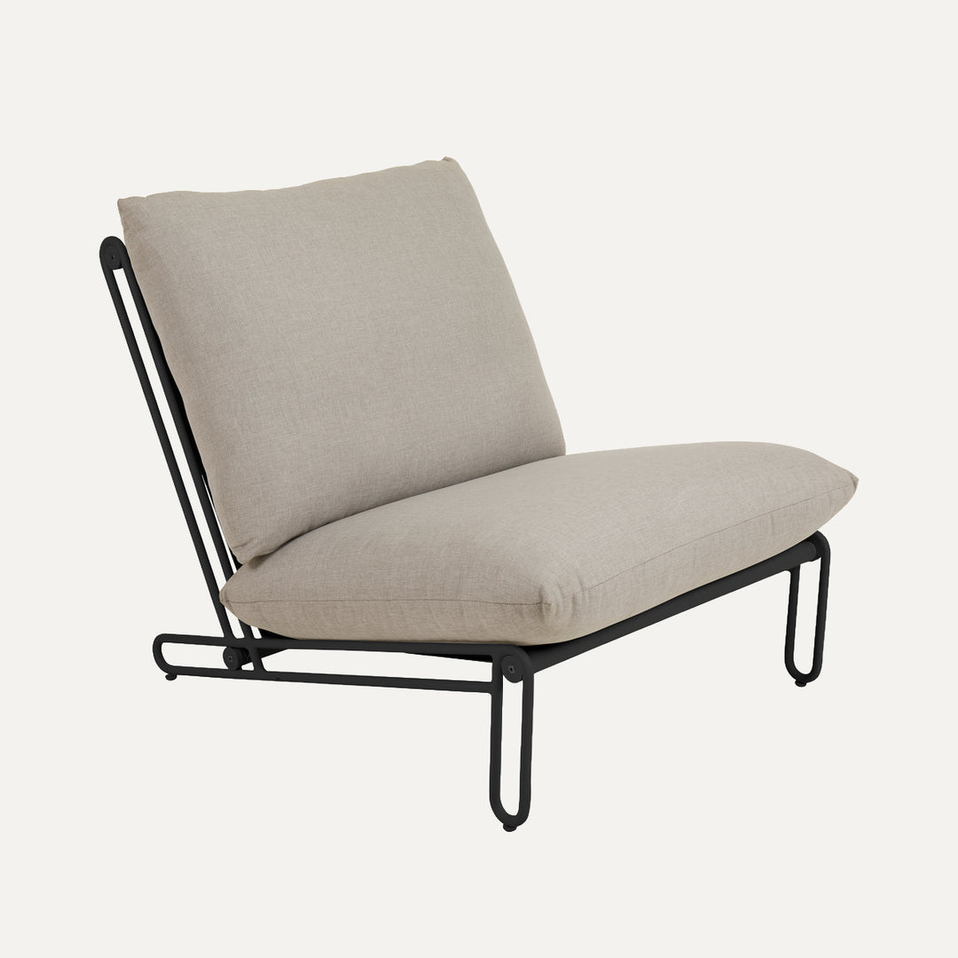 Blixt loungefåtölj Svart/Cley beige